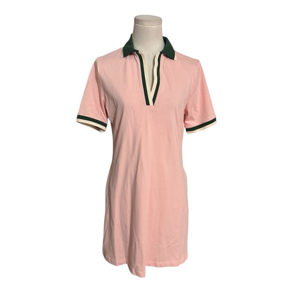 TUCKERNUCK Pink Salt Hutton Polo Dress Green Stripes Tennis Prep Preppy S Golf - Picture 6 of 11